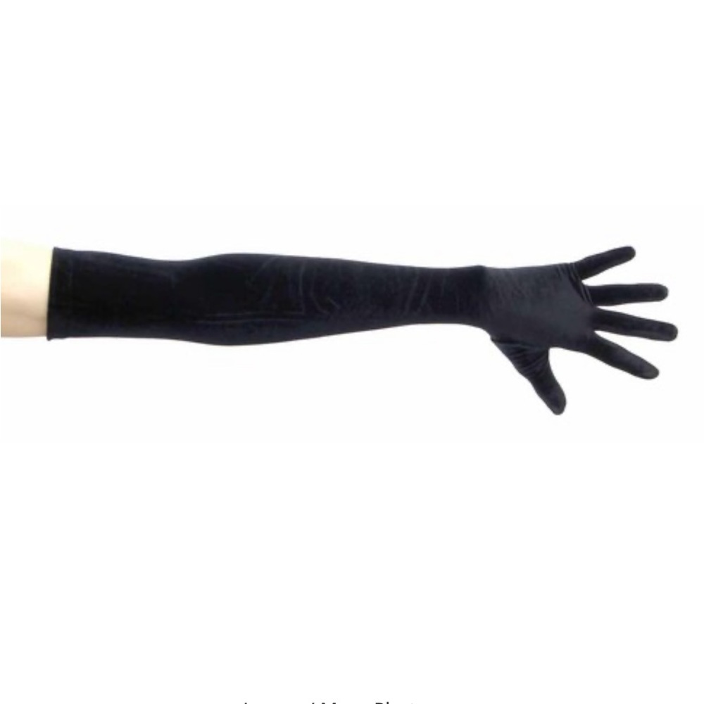 velvet long black gloves